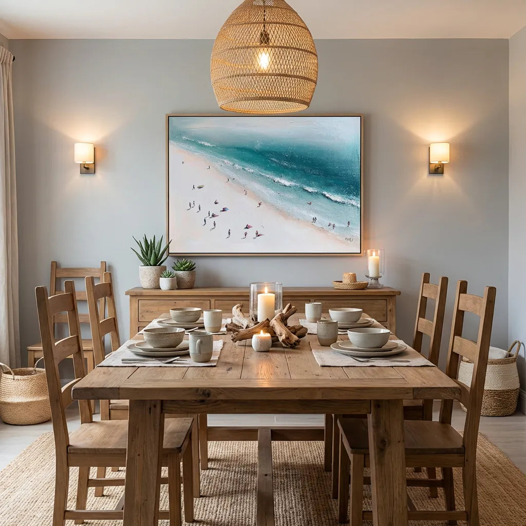 Minimalist Ocean Beach Painting  TA