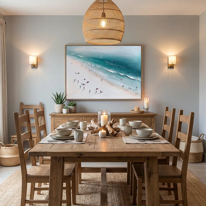 Minimalist Ocean Beach Painting  TA