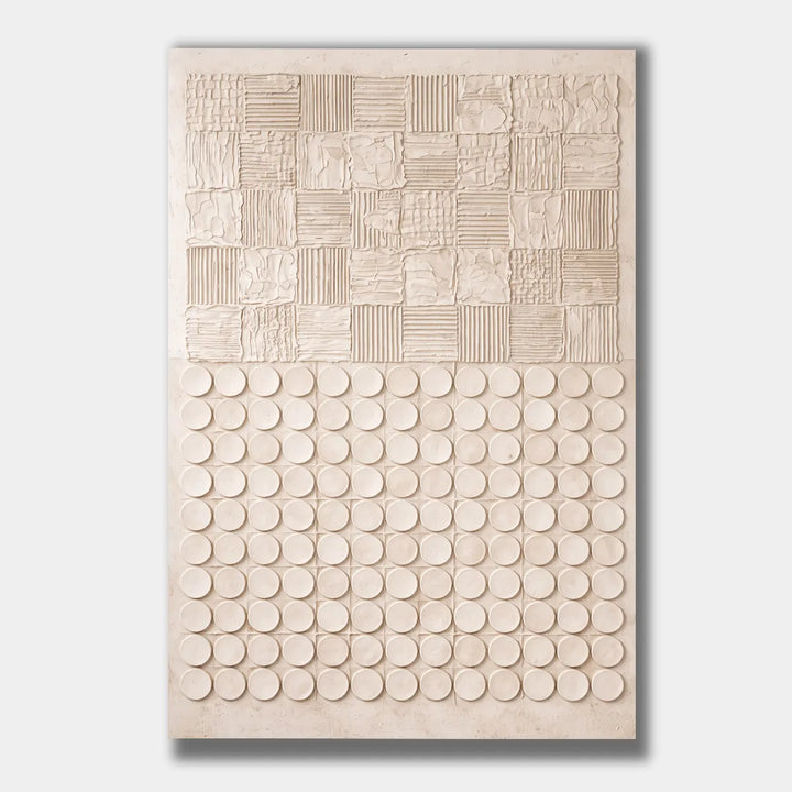 Minimalist Plaster Wall Art Geometric Relief HP