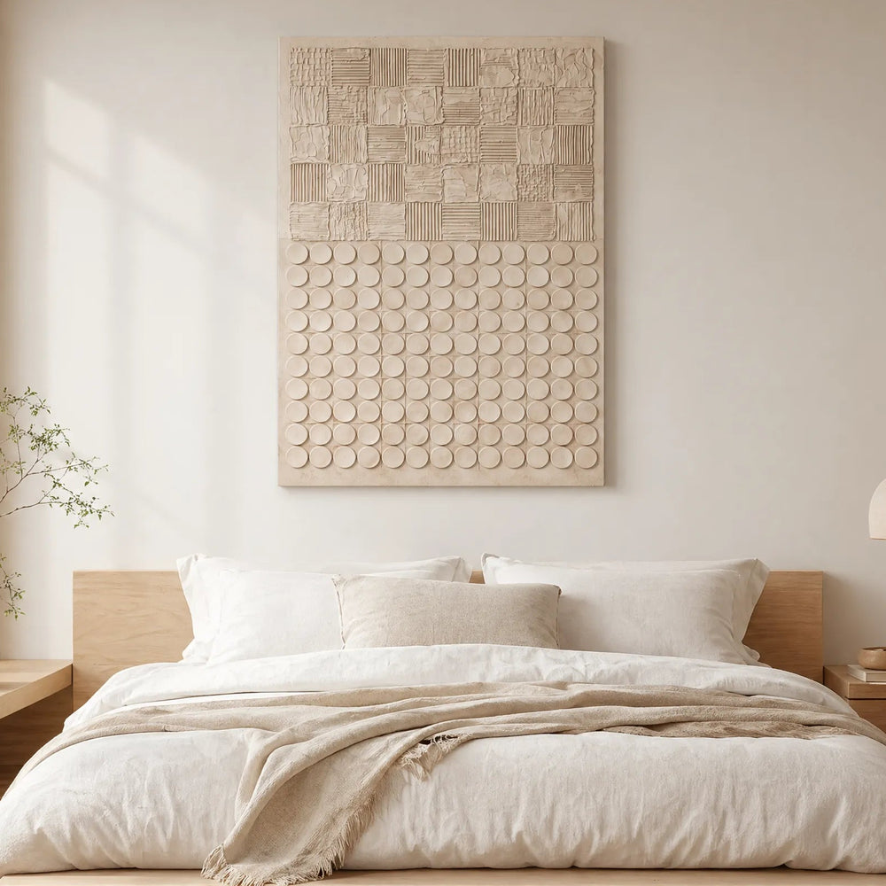 Minimalist Plaster Wall Art Geometric Relief HP#2816