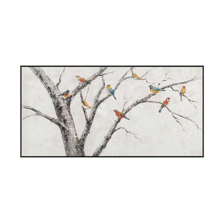 Minimalist Birds on Branches Painting MT