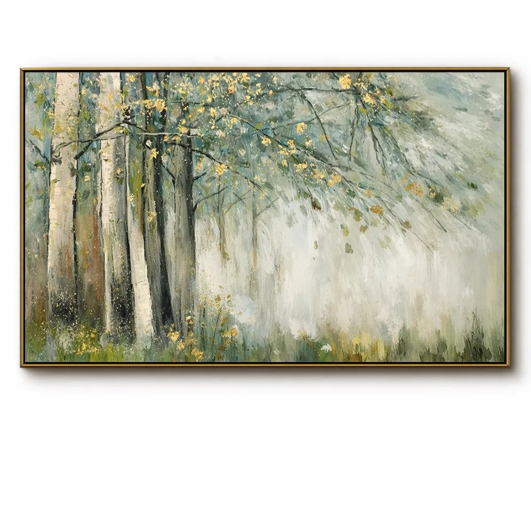 Misty Birch Forest Landscape Painting TA