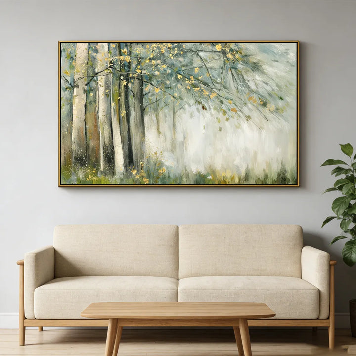 Misty Birch Forest Landscape Painting TA