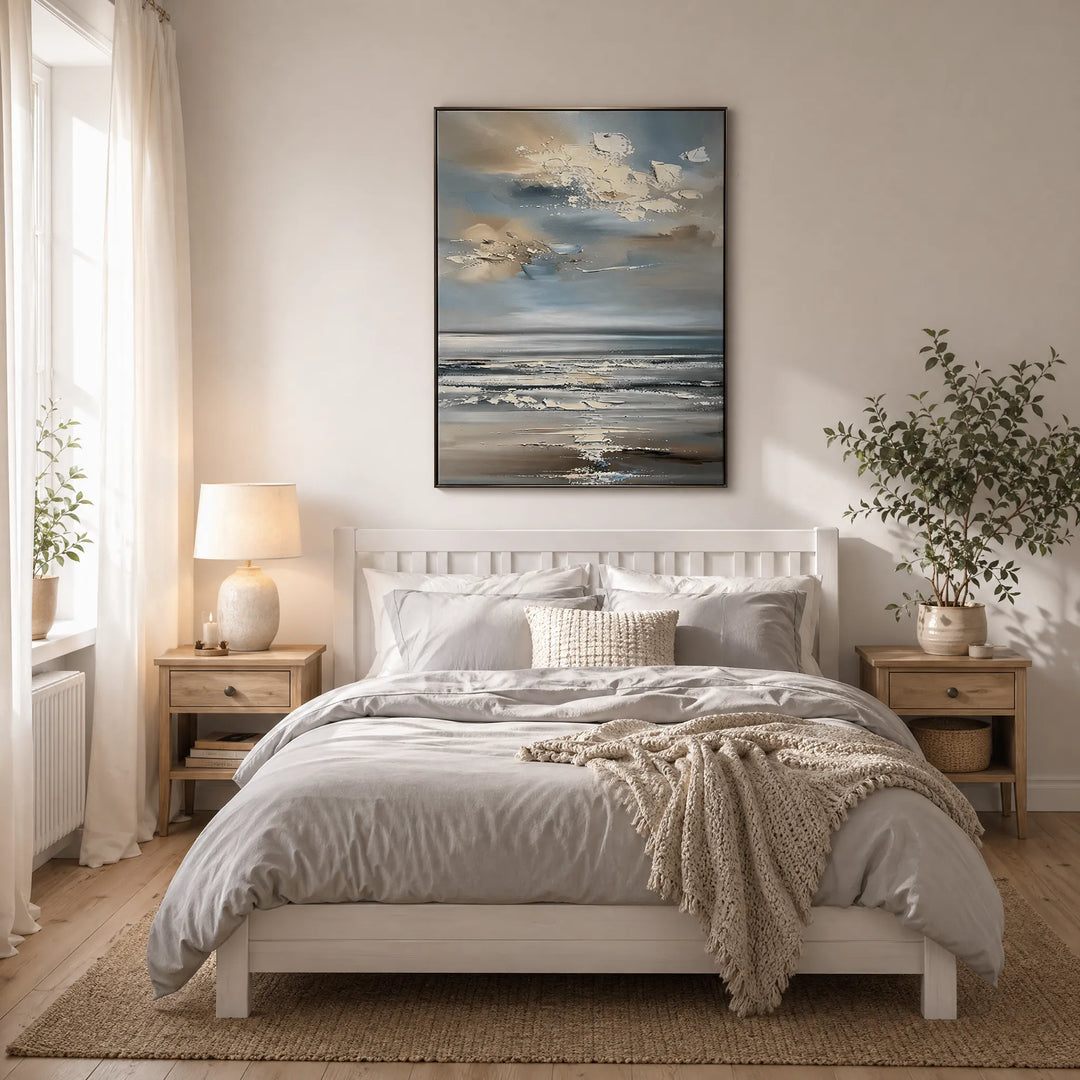 Modern Seascape Textured Ocean Oil Painting HP