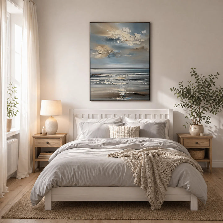 Modern Seascape Textured Ocean Oil Painting HP