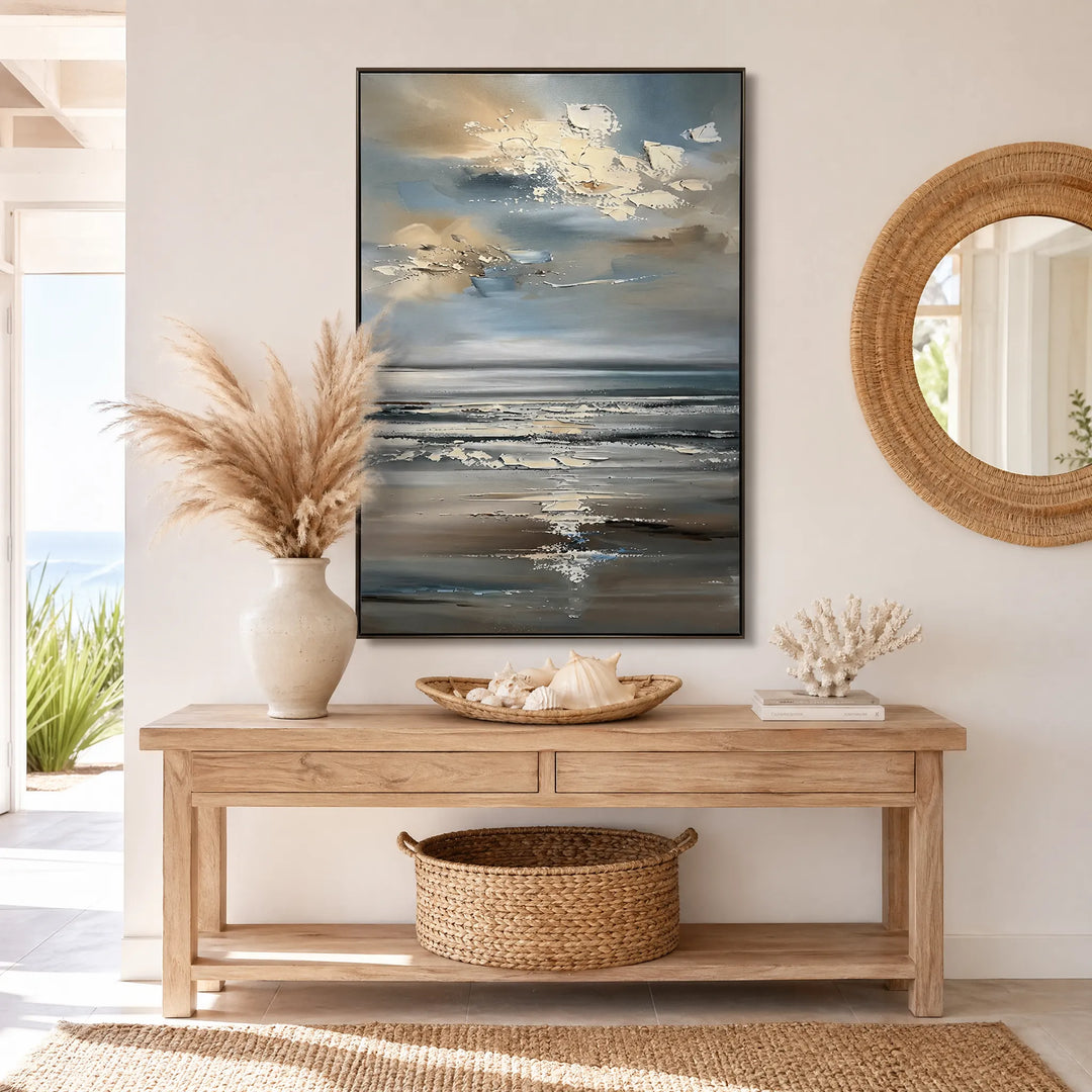 Modern Seascape Textured Ocean Oil Painting HP