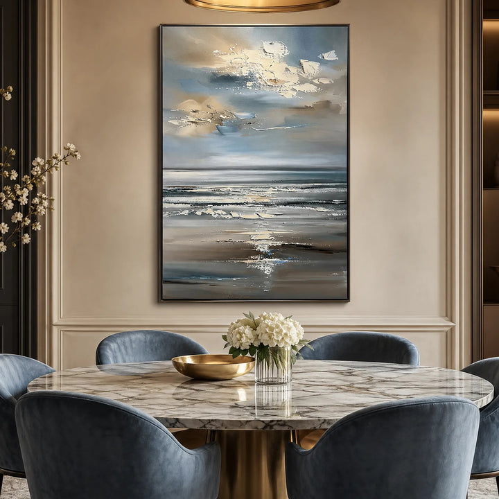Modern Seascape Textured Ocean Oil Painting HP