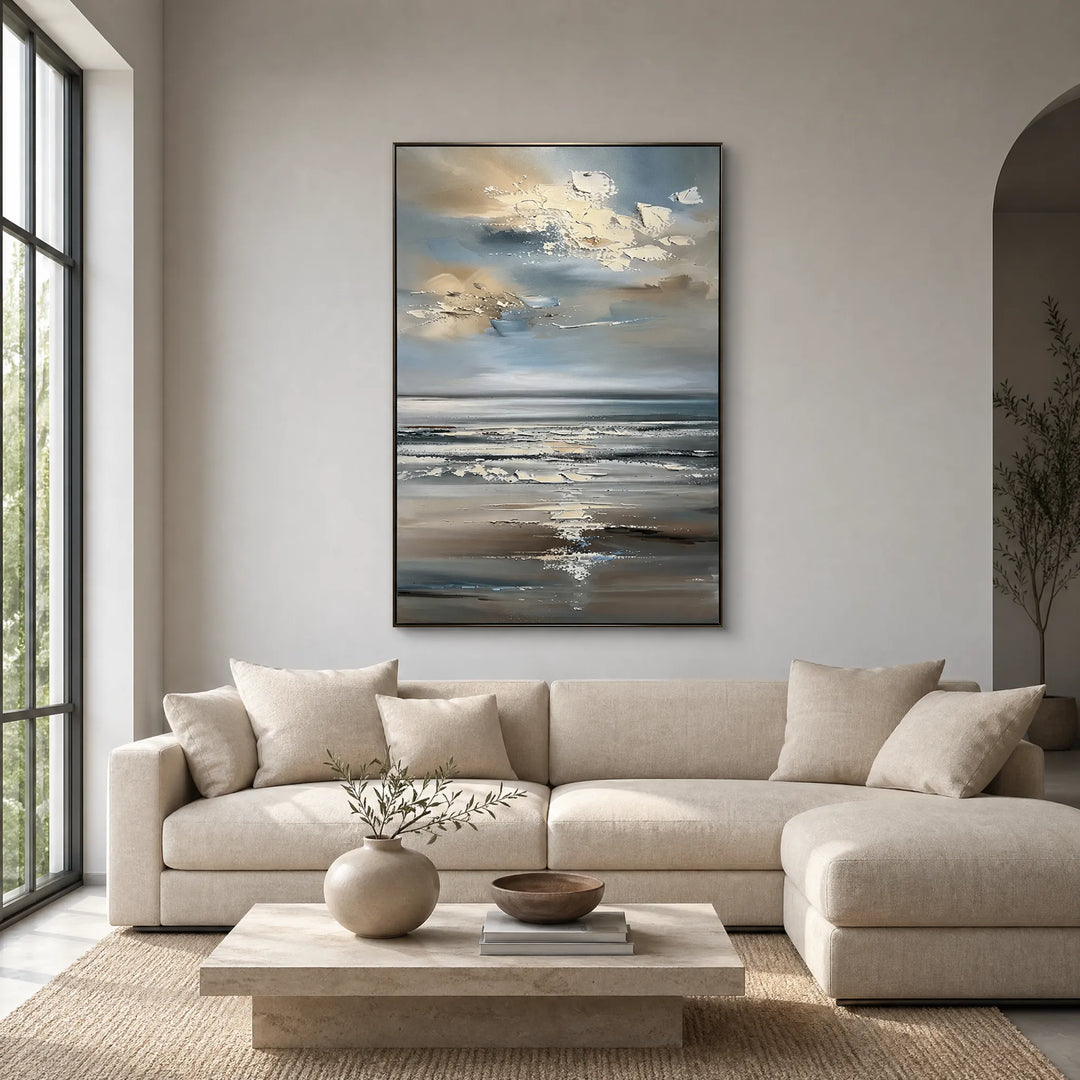 Modern Seascape Textured Ocean Oil Painting HP