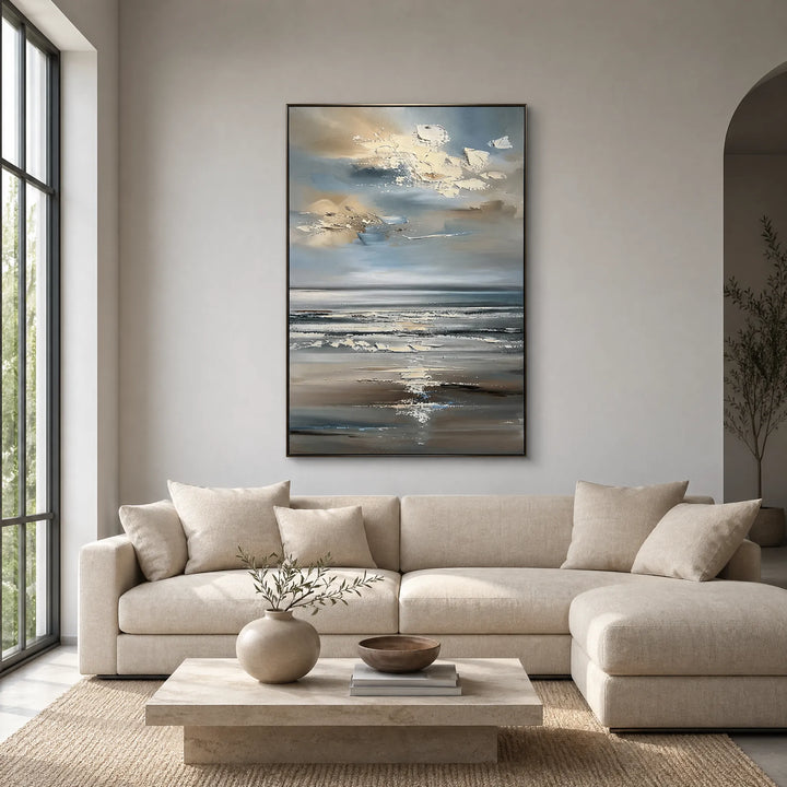 Modern Seascape Textured Ocean Oil Painting HP