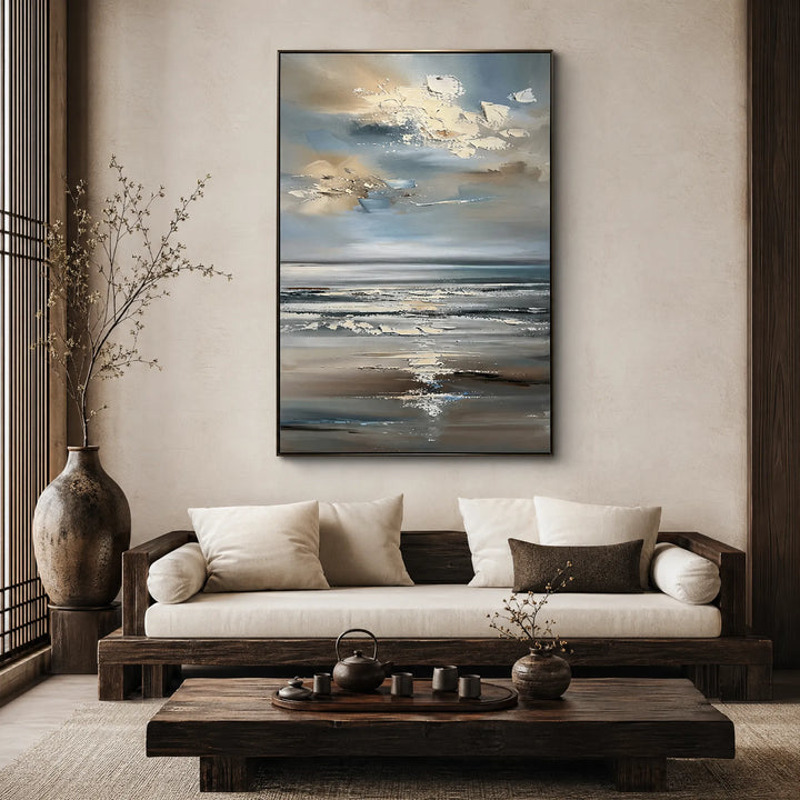 Modern Seascape Textured Ocean Oil Painting HP