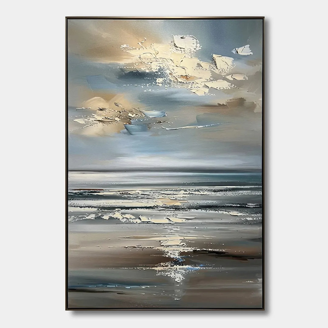 Modern Seascape Textured Ocean Oil Painting HP