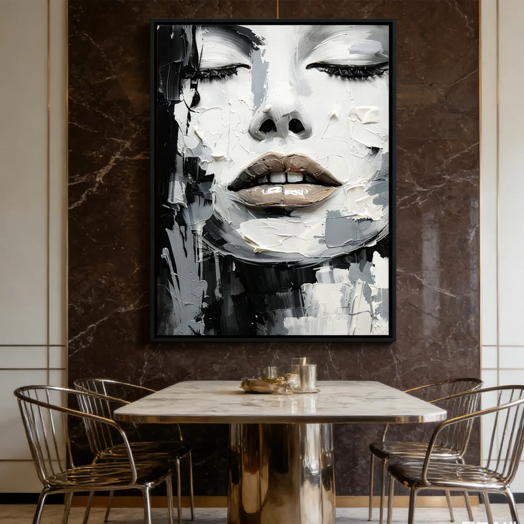 Monochrome Abstract Face Painting PP