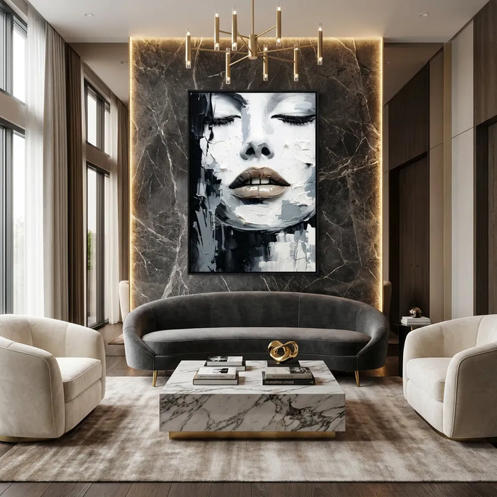 Monochrome Abstract Face Painting PP