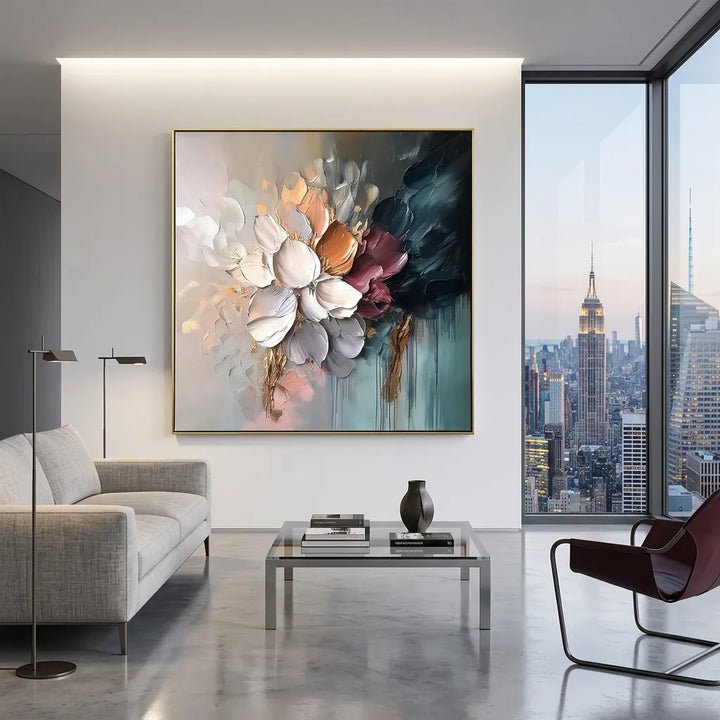 Moody Bloom Textured Abstract Floral Art TA