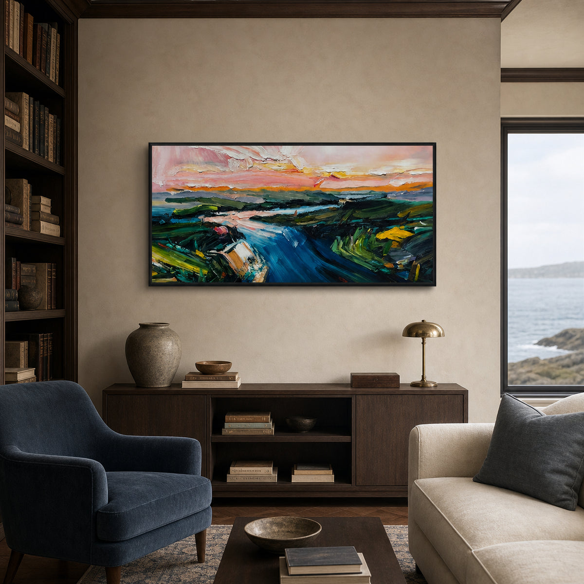 Moody Coastal Landscape Hand-Painted | HM#0710