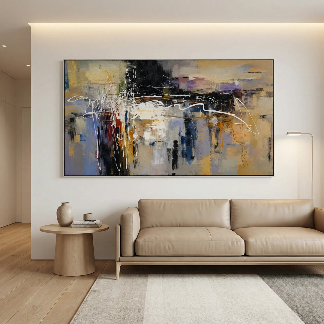Neutral Abstract Cityscape Painting TA