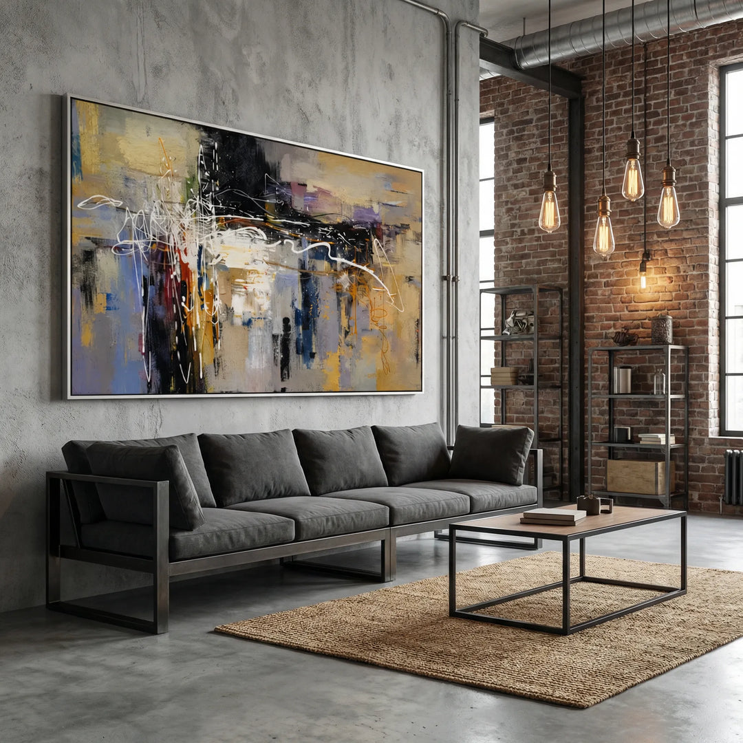 Neutral Abstract Cityscape Painting TA