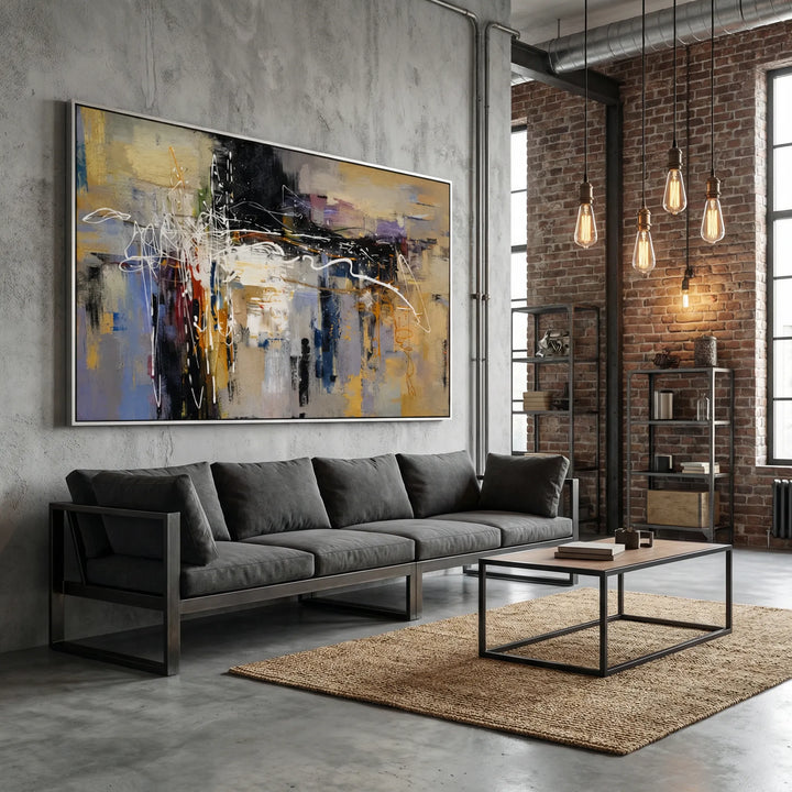 Neutral Abstract Cityscape Painting TA
