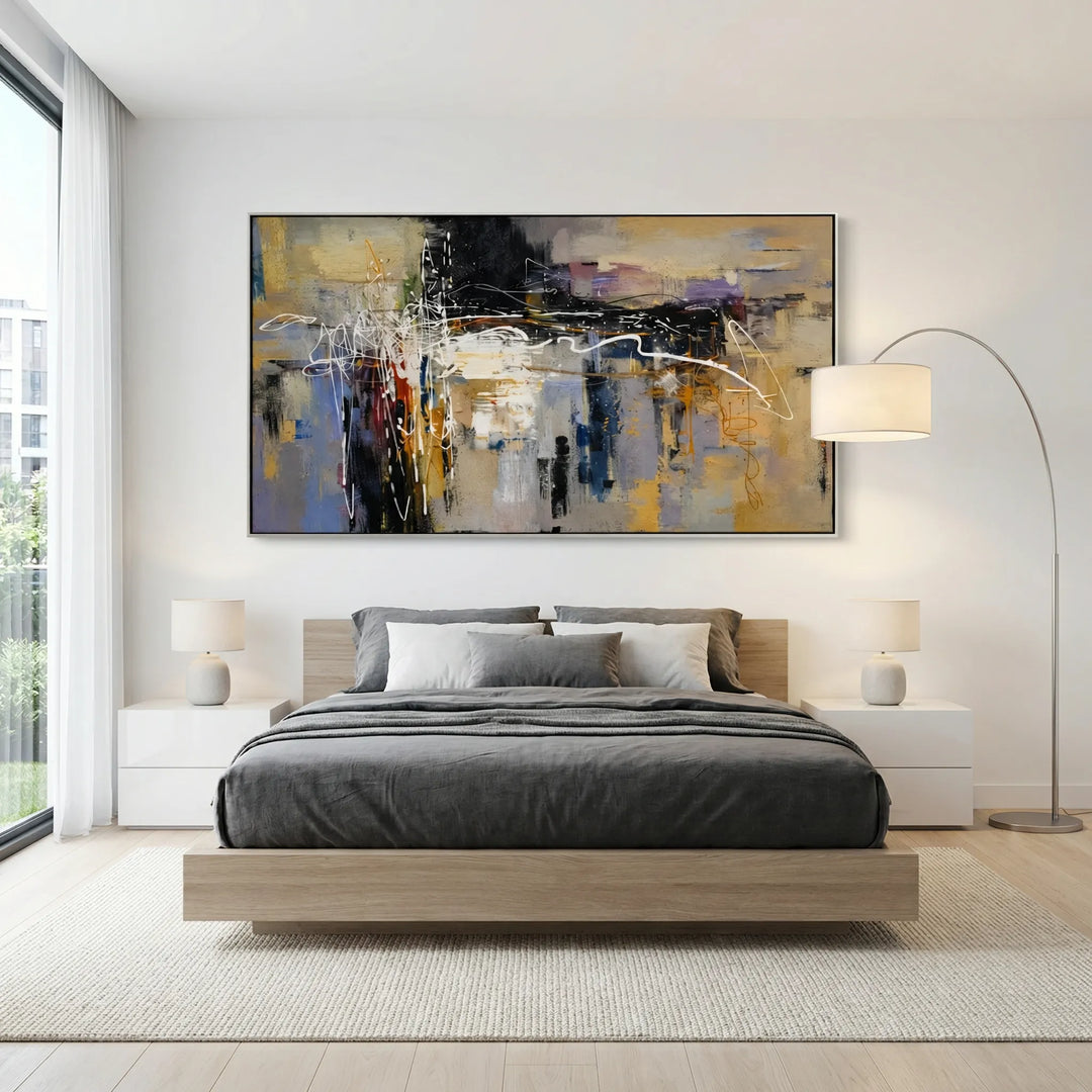 Neutral Abstract Cityscape Painting TA