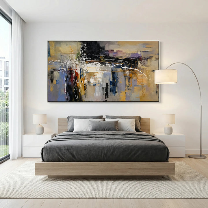 Neutral Abstract Cityscape Painting TA