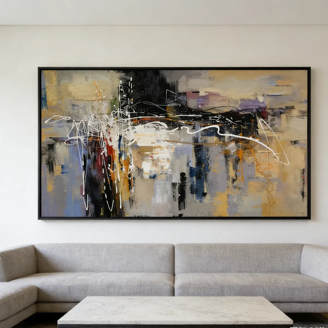 Neutral Abstract Cityscape Painting TA