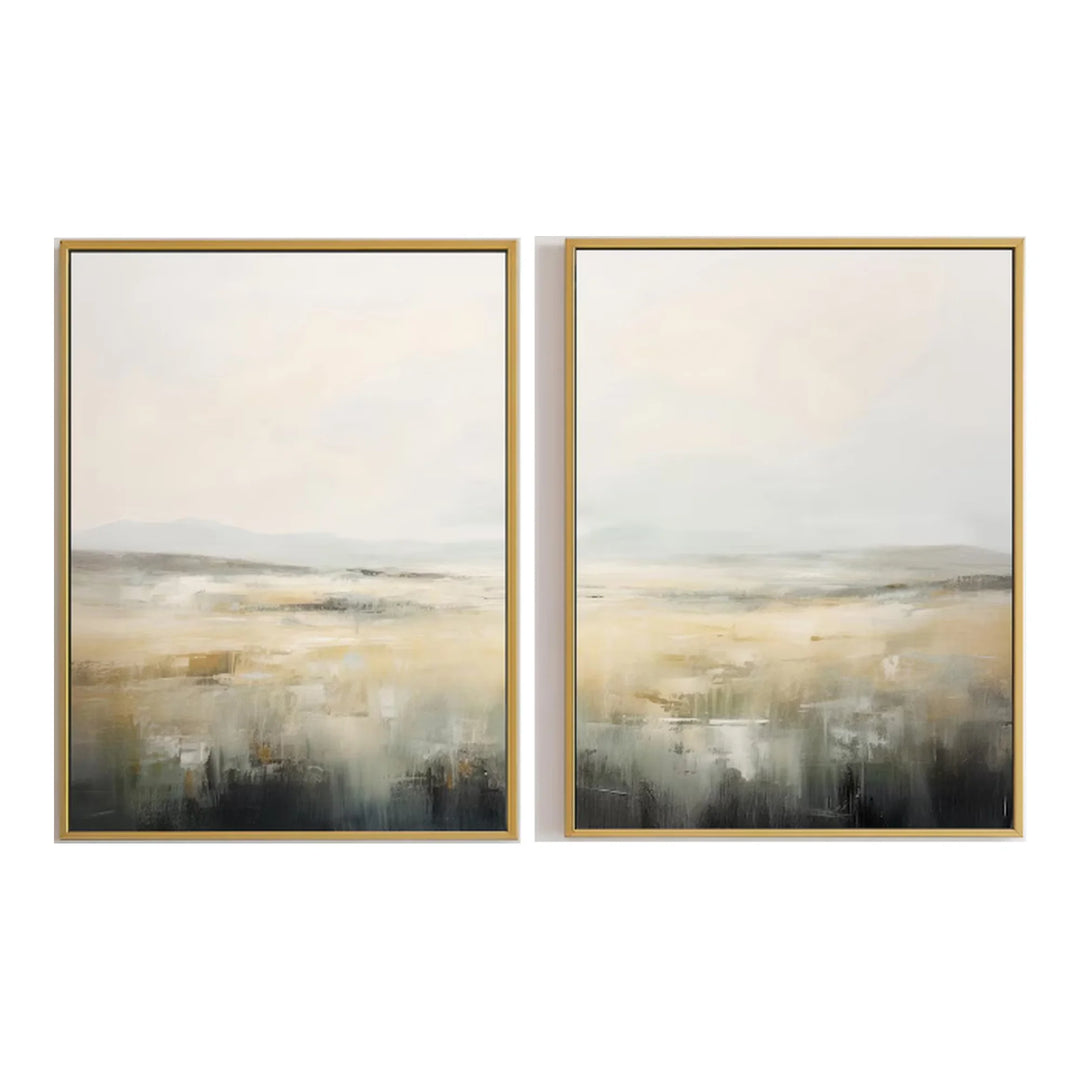Neutral Landscape Diptych Canvas Print in Soft Tones TA