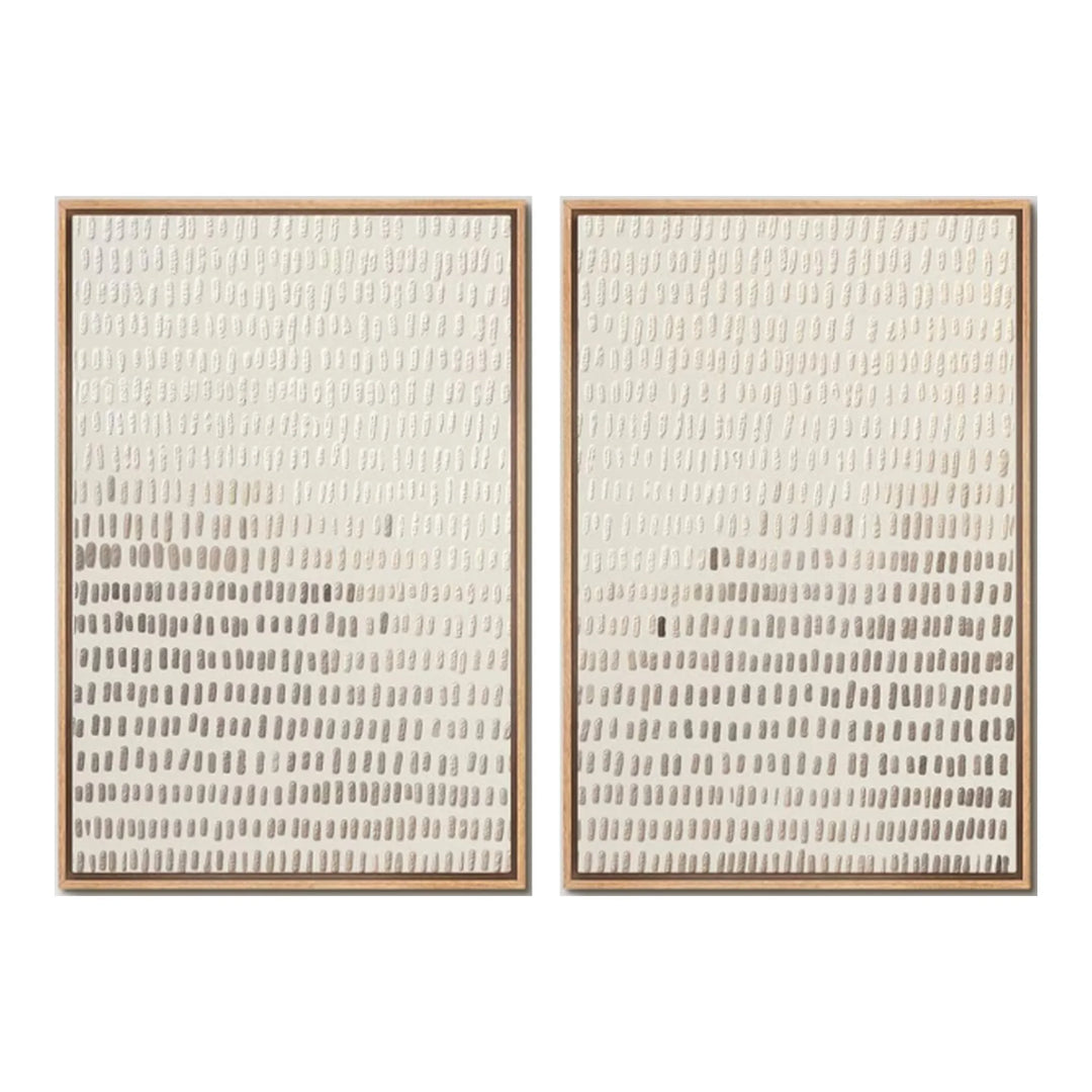 Neutral Mark Pattern Diptych Canvas Print Set for Wall TA