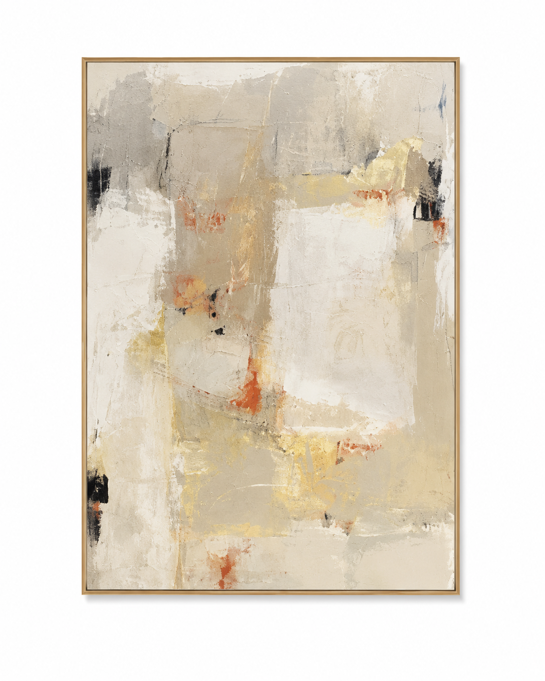 Neutral Beige Abstract Hand-Painted | HM#0734