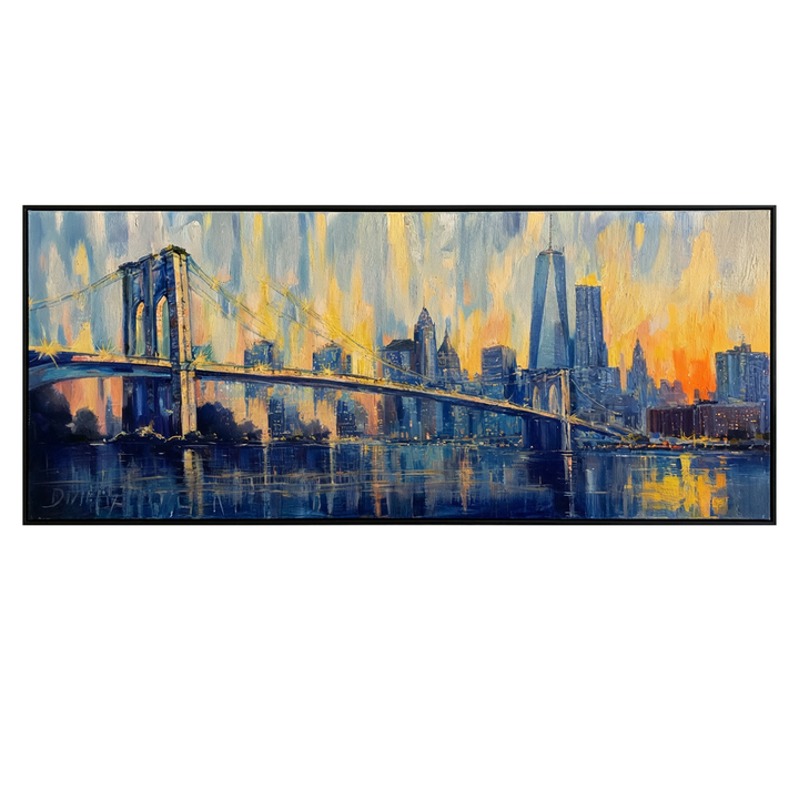 New York Brooklyn Bridge Skyline Painting AI