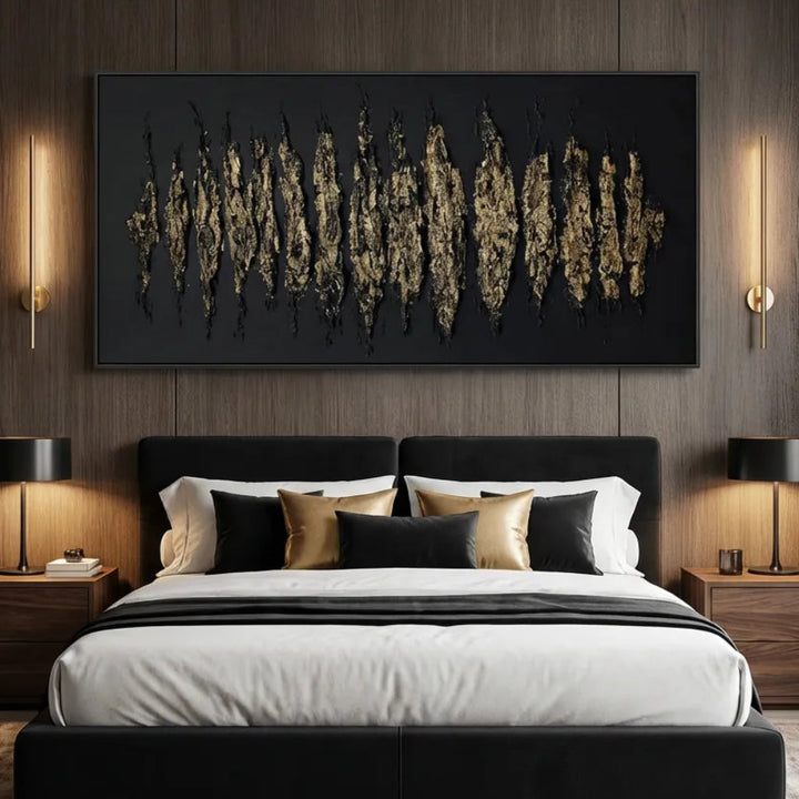 Obsidian Gold-Rhythm Abstract Painting TA