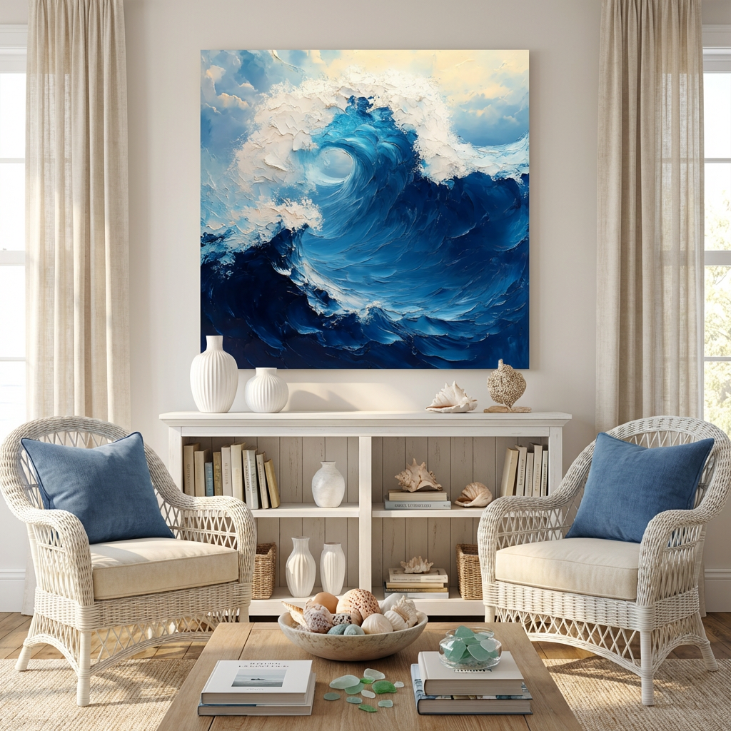 Ocean Wave Impasto Painting TA