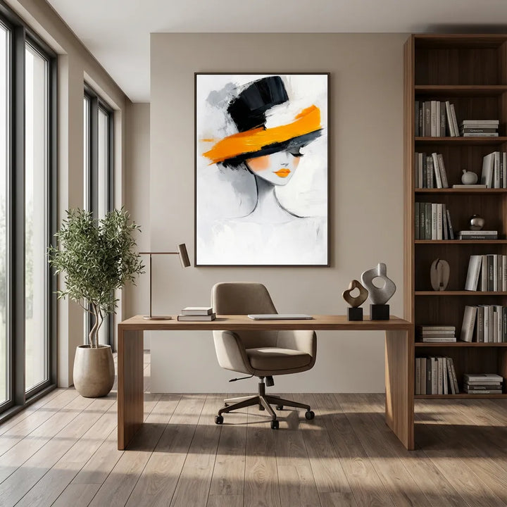 Orange Modern Portrait Painting PP