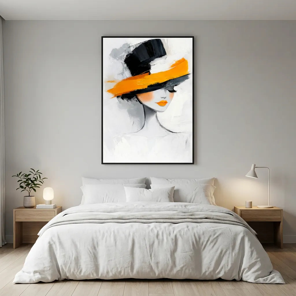 Orange Modern Portrait Painting PP