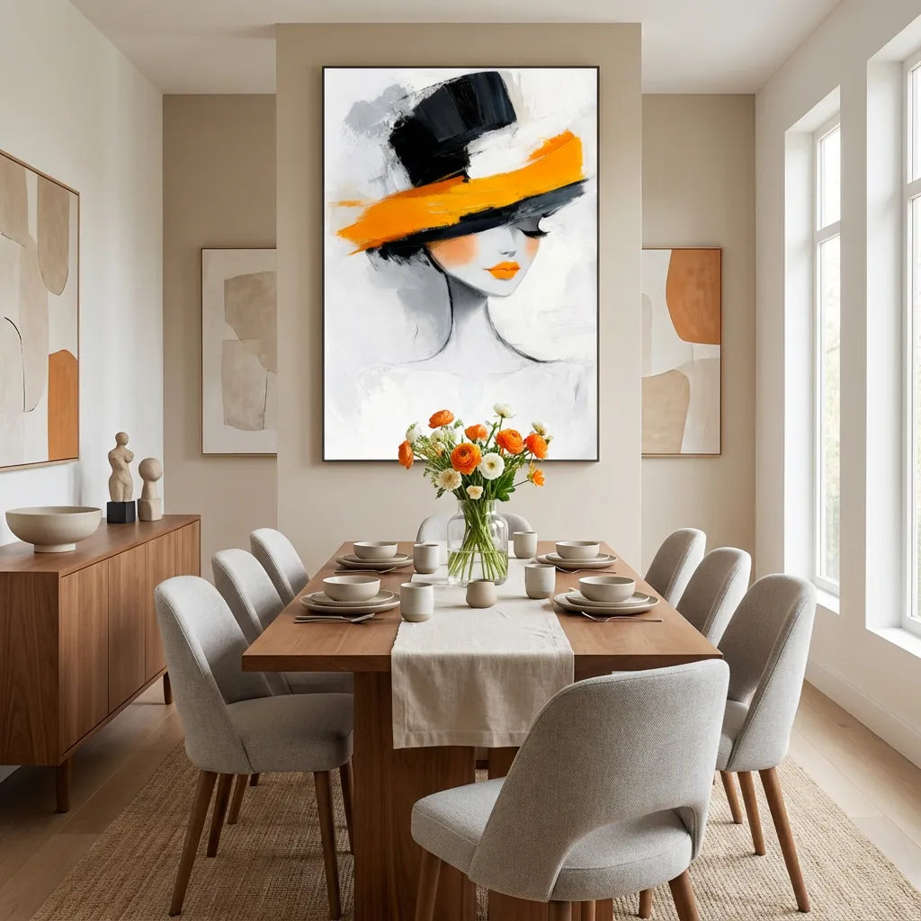 Orange Modern Portrait Painting PP
