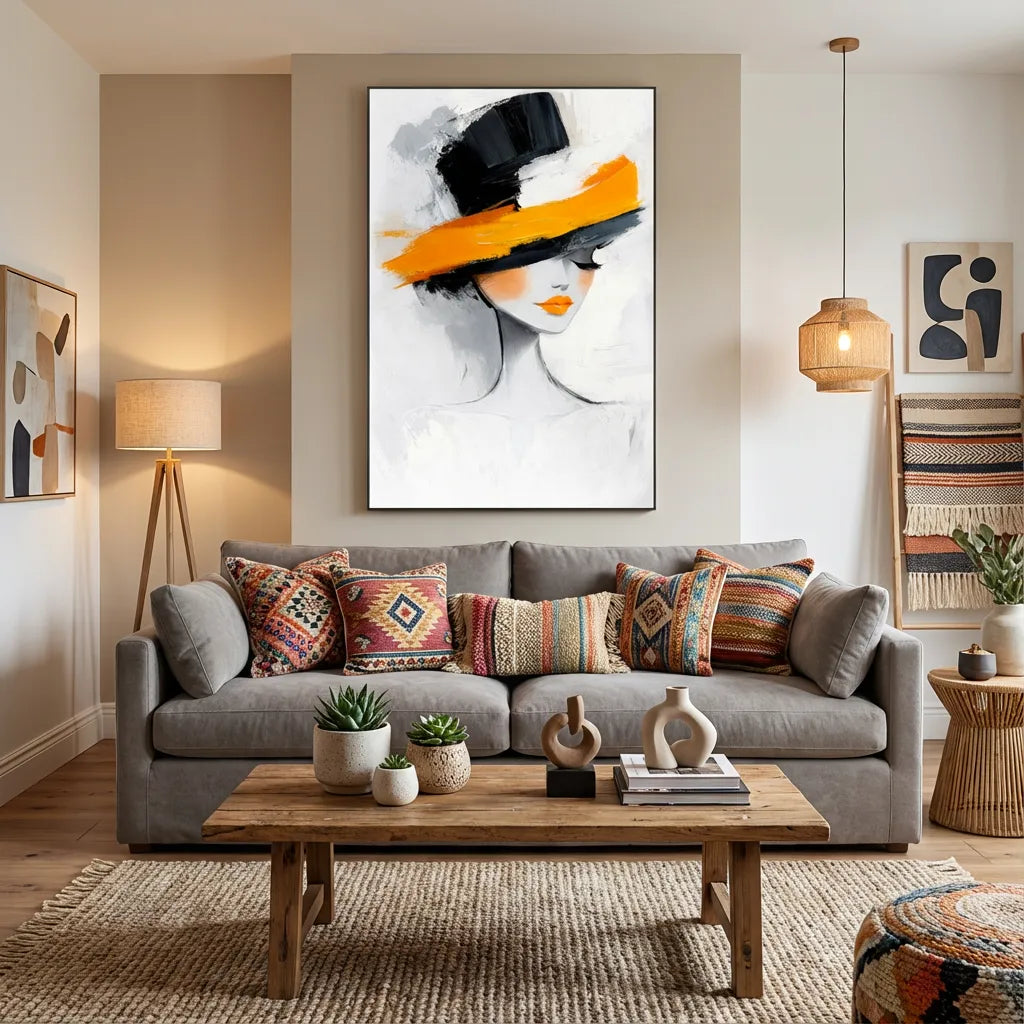 Orange Modern Portrait Painting PP