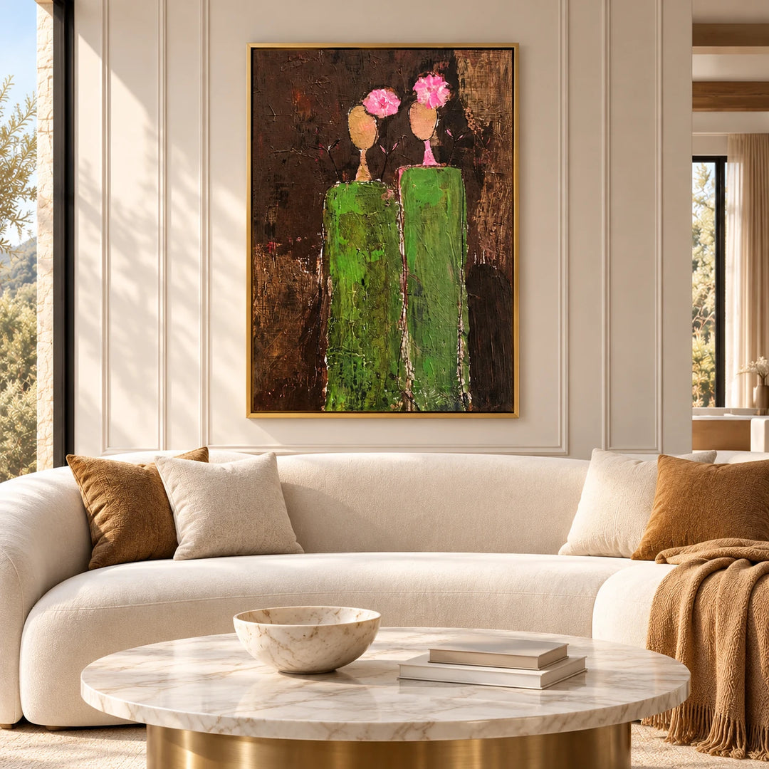 PP2110 original painting in gold frame with coordinated interior