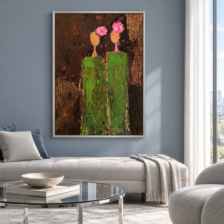 PP2110 original painting in silver frame with coordinated interior