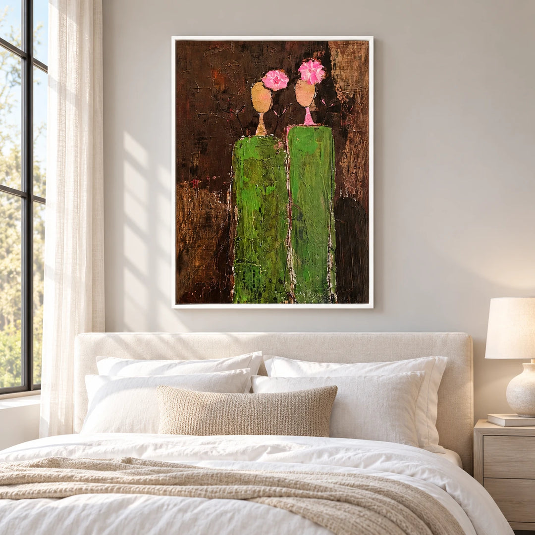 PP2110 original painting in white frame with coordinated interior