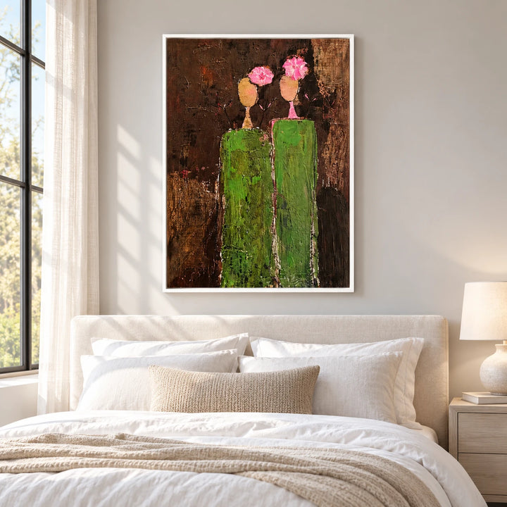 PP2110 original painting in white frame with coordinated interior