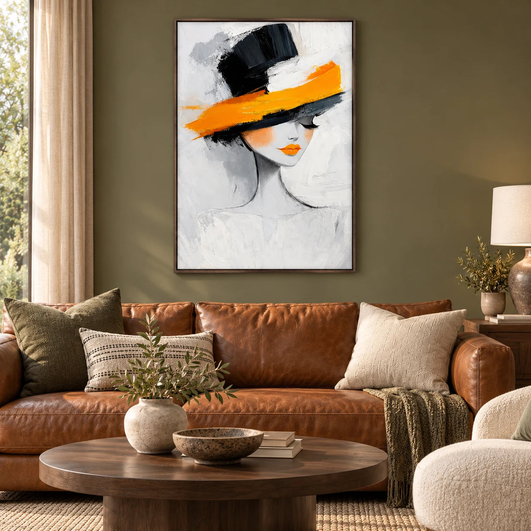PP2111 dark-wood frame in a styled home interior, approved medium scene