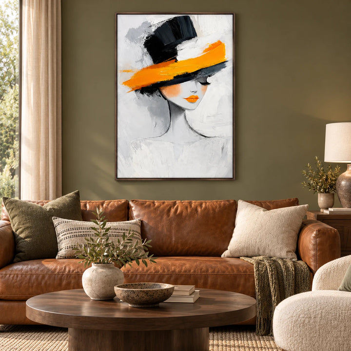 PP2111 dark-wood frame in a styled home interior, approved medium scene