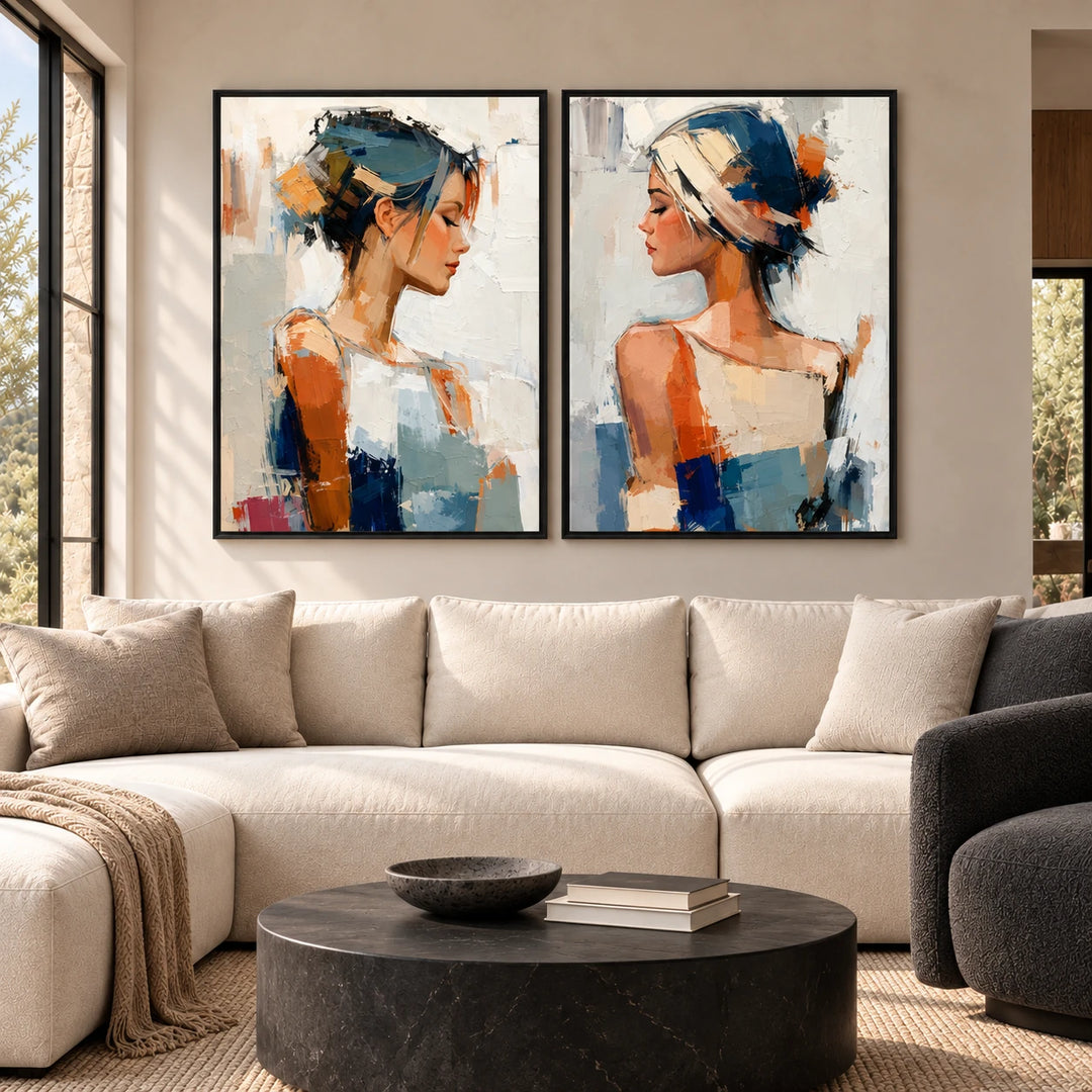 PP2112 original painting in black frame with coordinated interior
