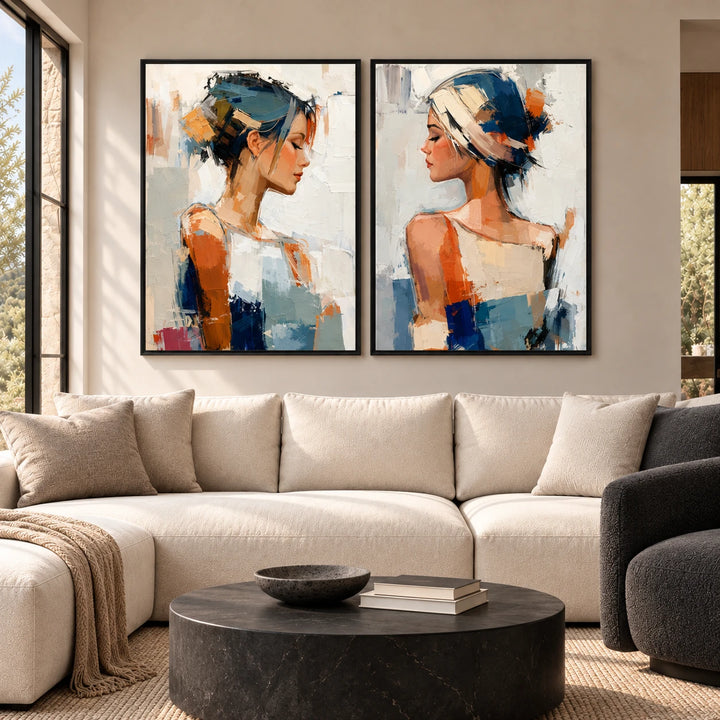 PP2112 original painting in black frame with coordinated interior
