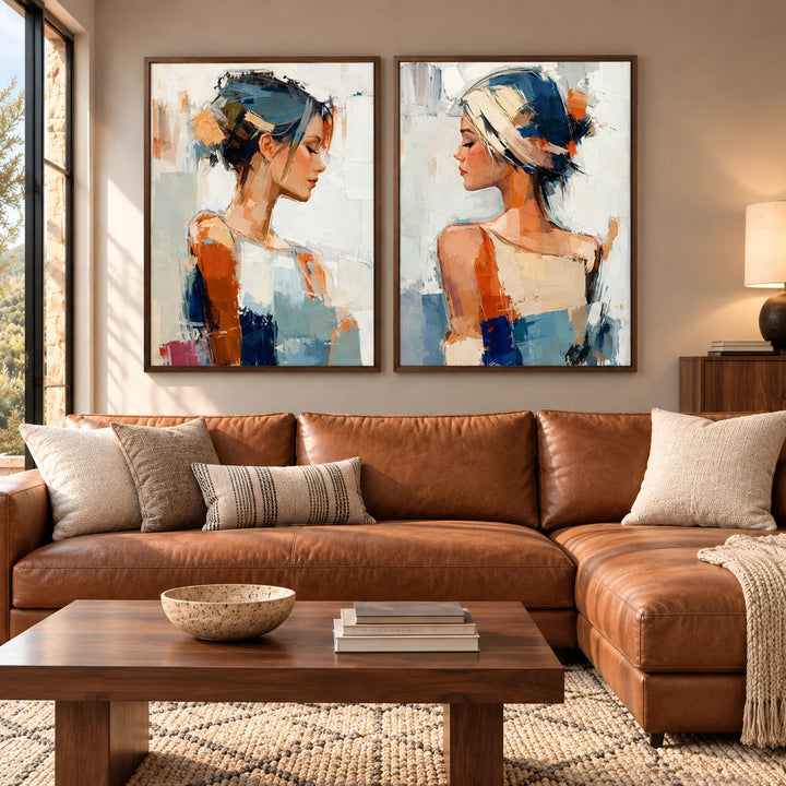 PP2112 original painting in dark wood frame with coordinated interior