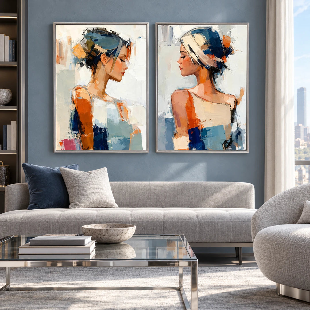 PP2112 original painting in silver frame with coordinated interior
