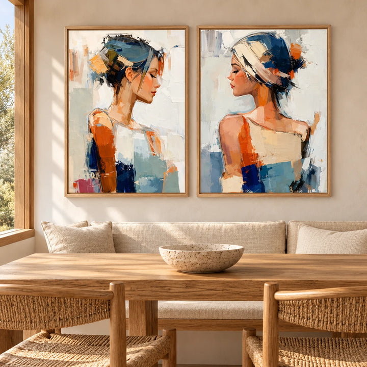 PP2112 original painting in wood frame with coordinated interior