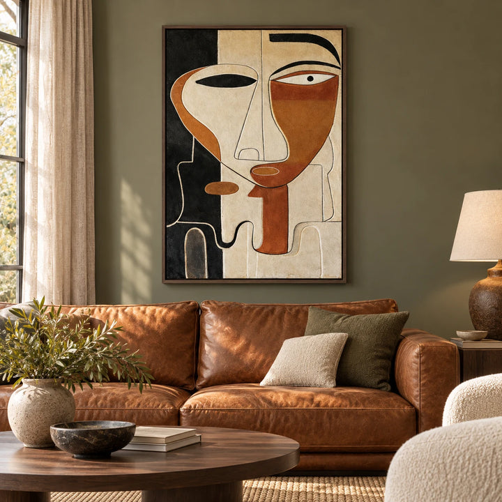 PP2115 dark-wood frame in a styled home interior, approved medium scene