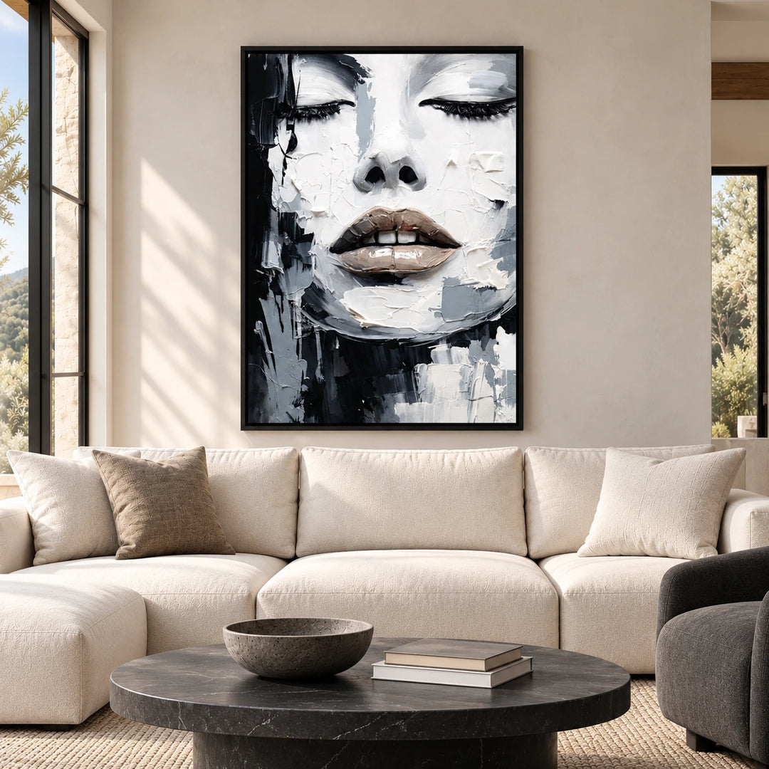 PP2116 original painting in black frame with coordinated interior
