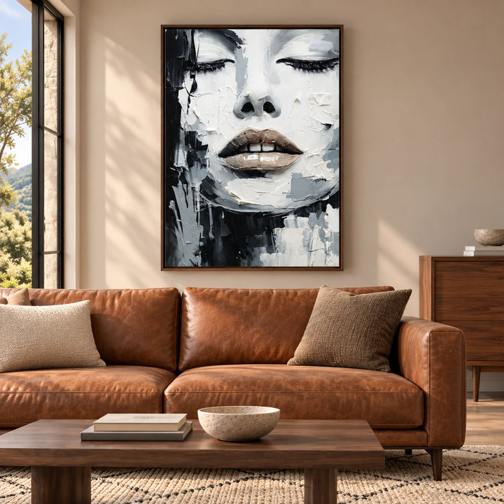 PP2116 original painting in dark wood frame with coordinated interior