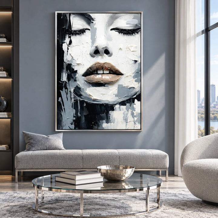 PP2116 original painting in silver frame with coordinated interior